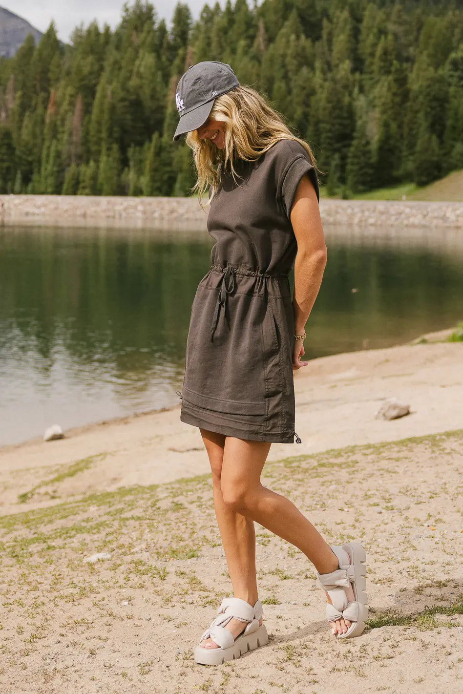 Go Getter Mini Dress in Charcoal FINAL SALE