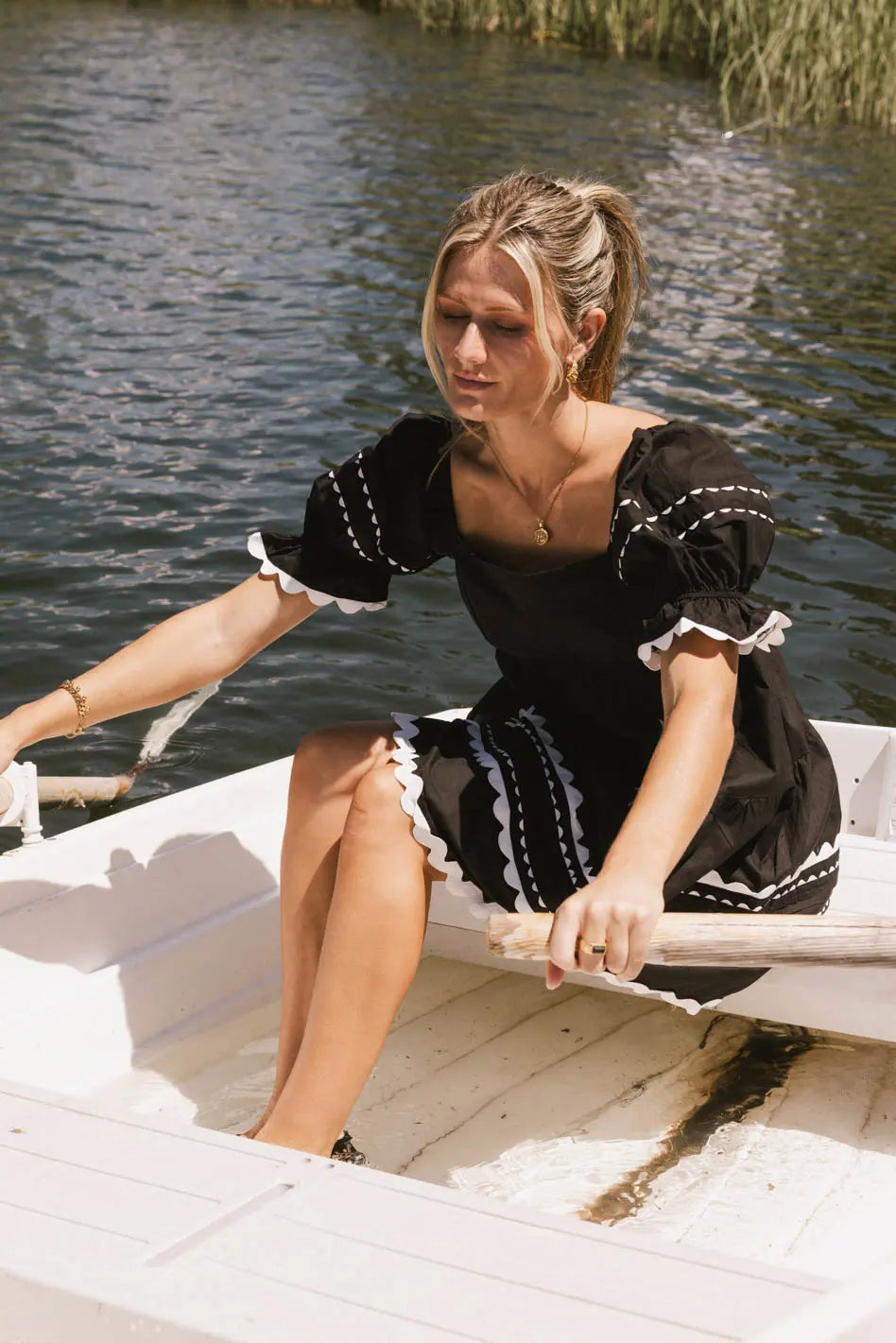 Etzi Ric Rac Dress in Black FINAL SALE