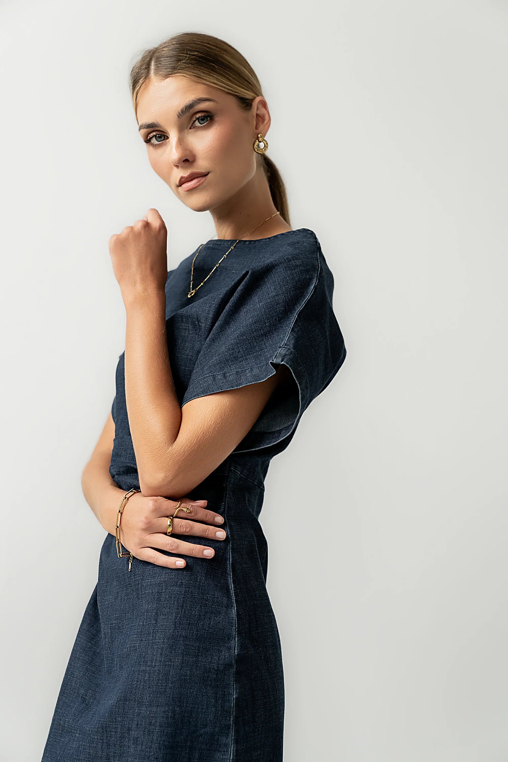 Jeanie Pleated Maxi Dress