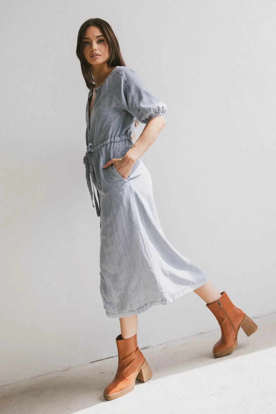 Marigold Denim Midi Dress FINAL SALE