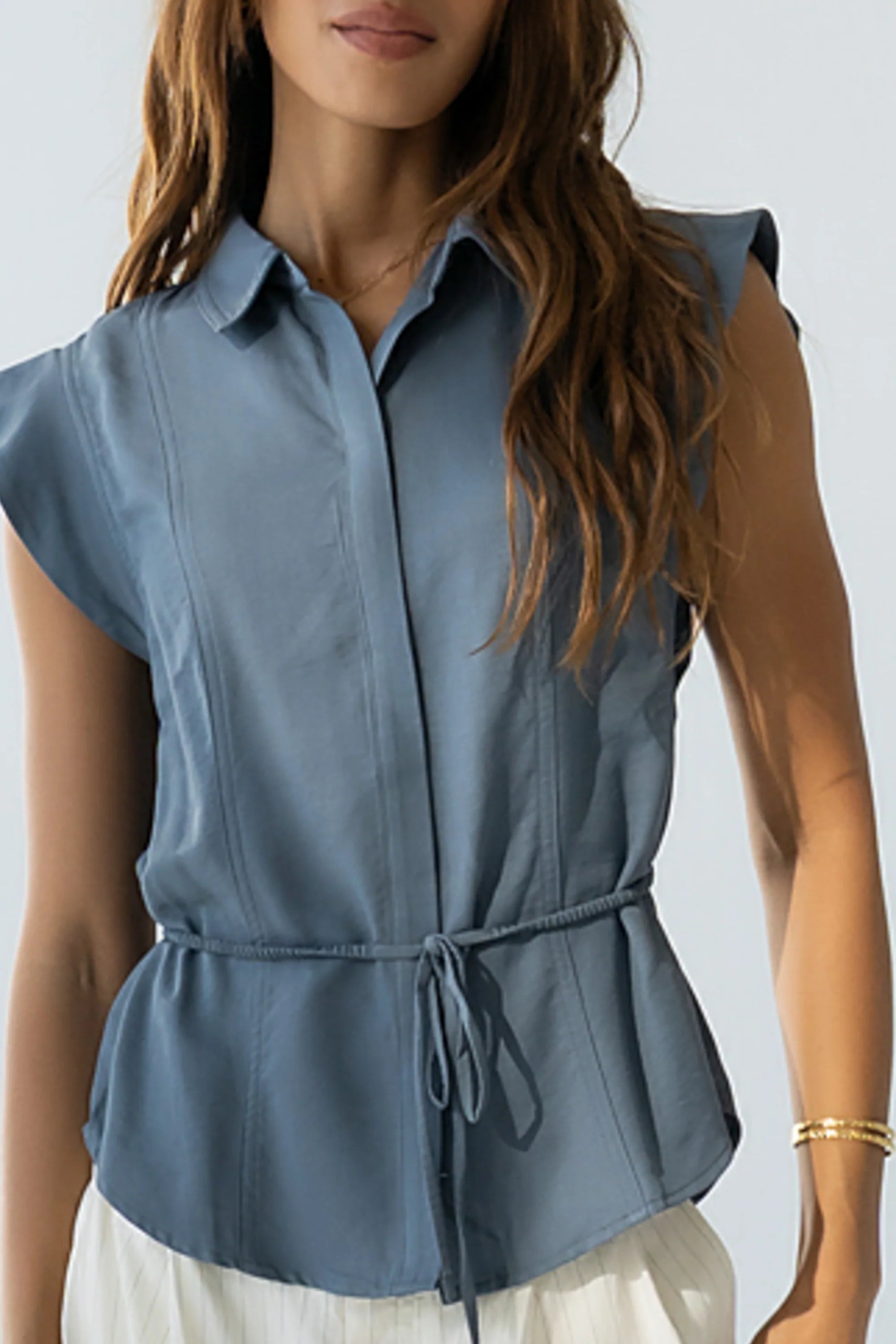 Pablo Button Up in Slate Blue