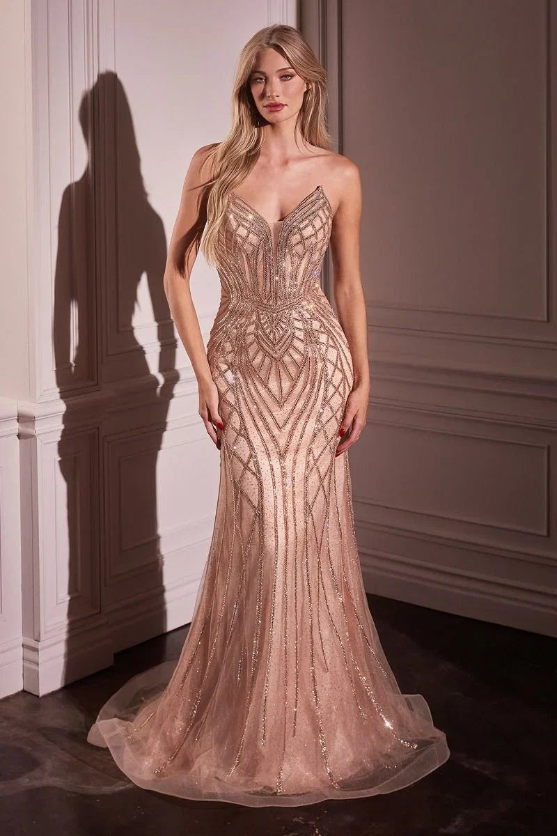MAXWELL GOWN CRYSTAL STRAPLESS EMBELLISHED MERMAID GOWN