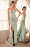 Micah Maxi Dress Strapless Satin Dress with Gathered Detail