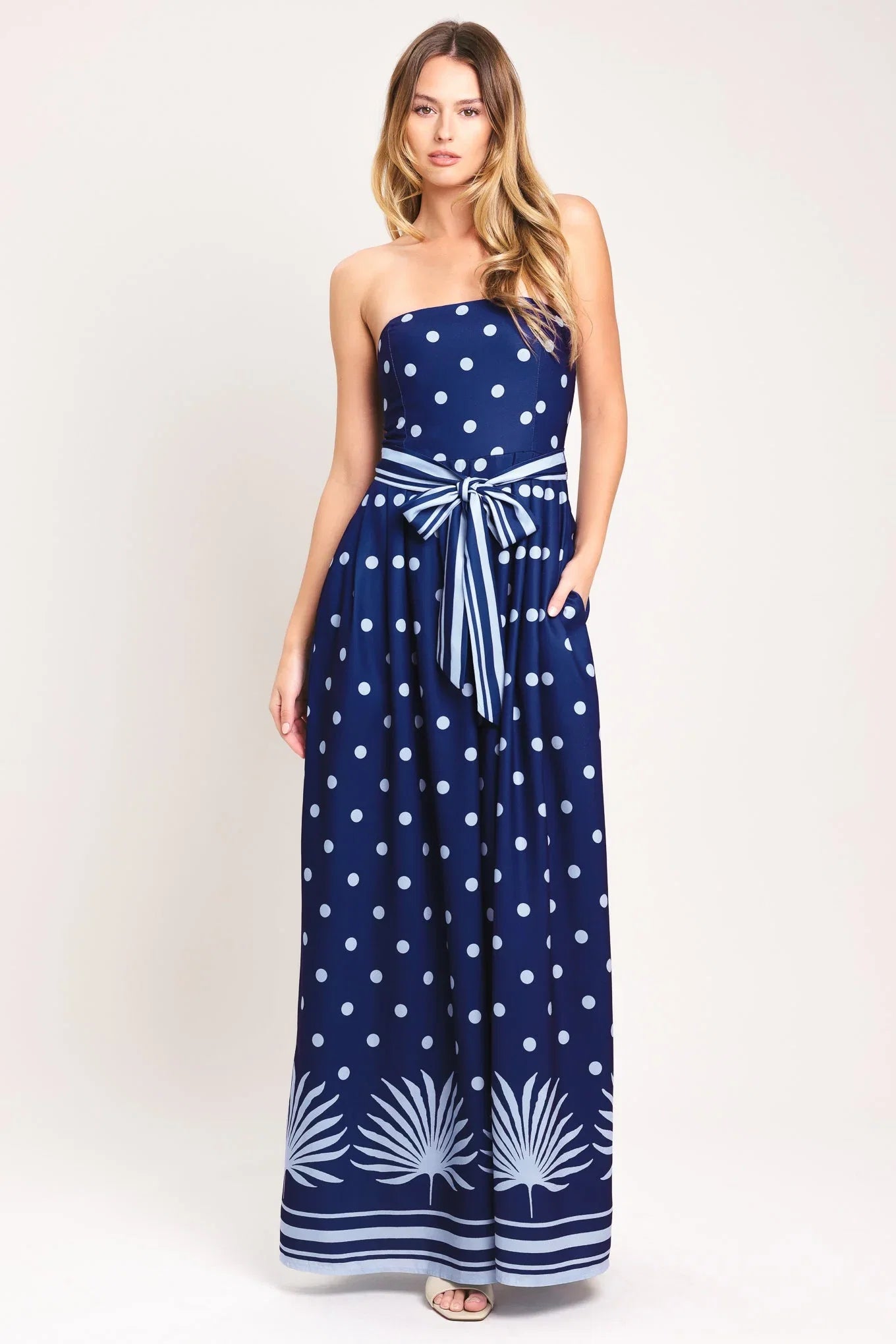 COASTAL SWAY POLKA DOT NAVY JUMPSUIT