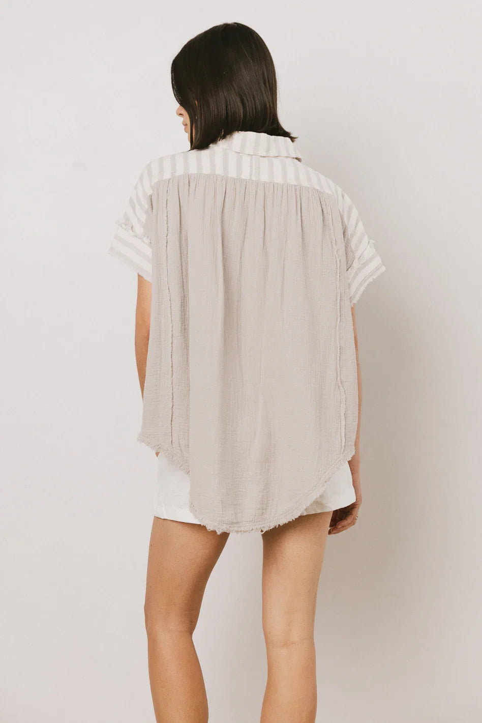 Easton Mixed Media Blouse FINAL SALE