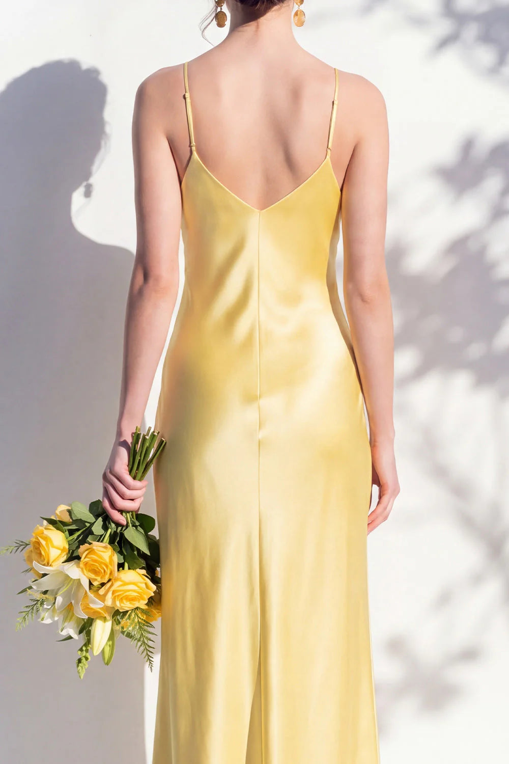 Satin Spaghetti Straps Sheath Sage Bridesmaid Dress