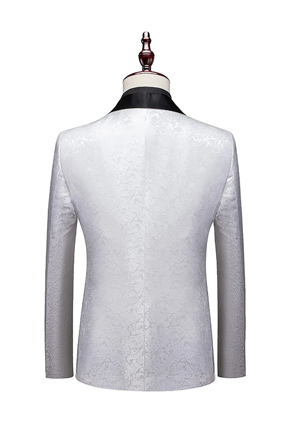 Mens Jacquard 2 Piece Shawl Lapel One Button Wedding Suits