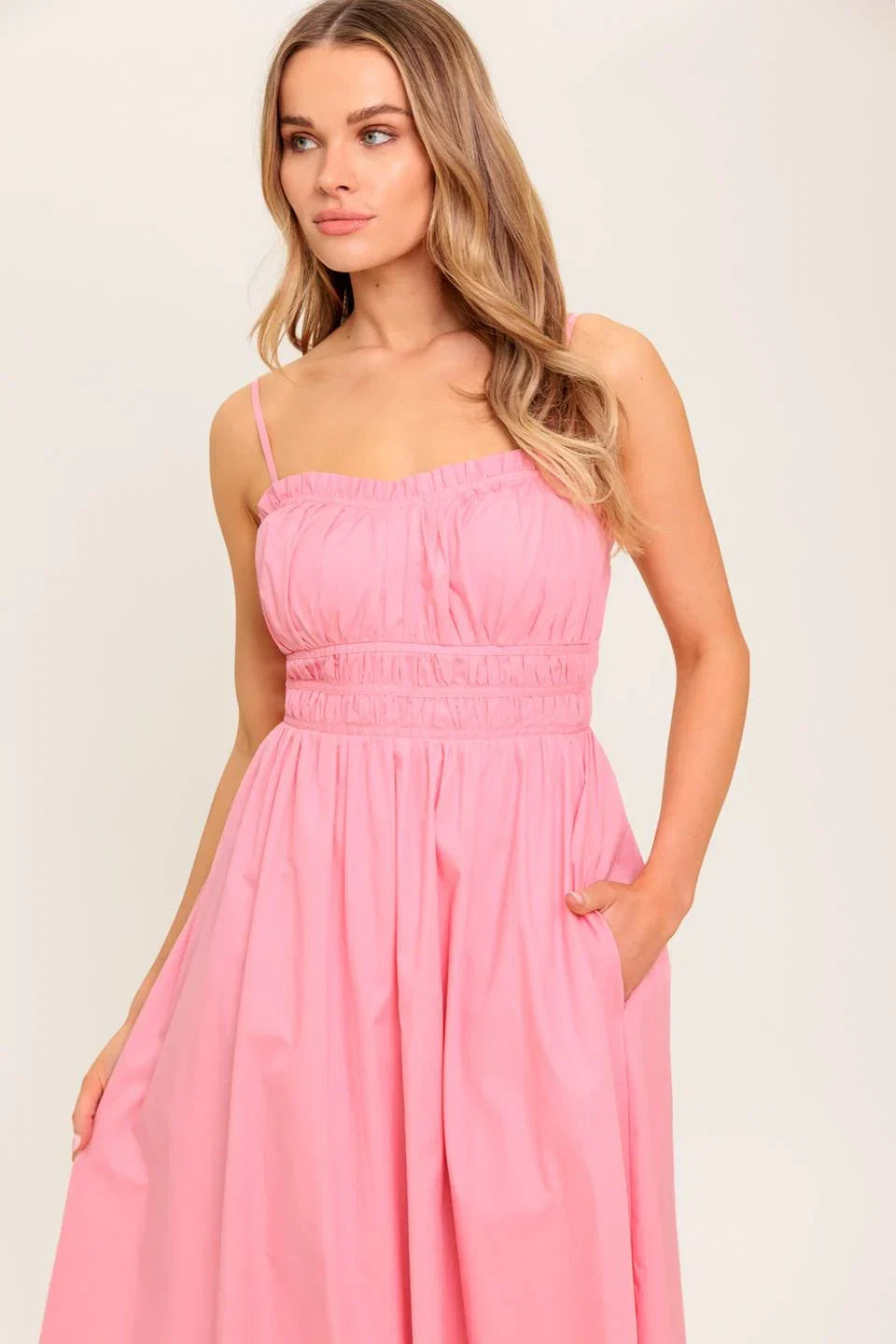 HEARTLAND SUNSET MIDI DRESS PINK
