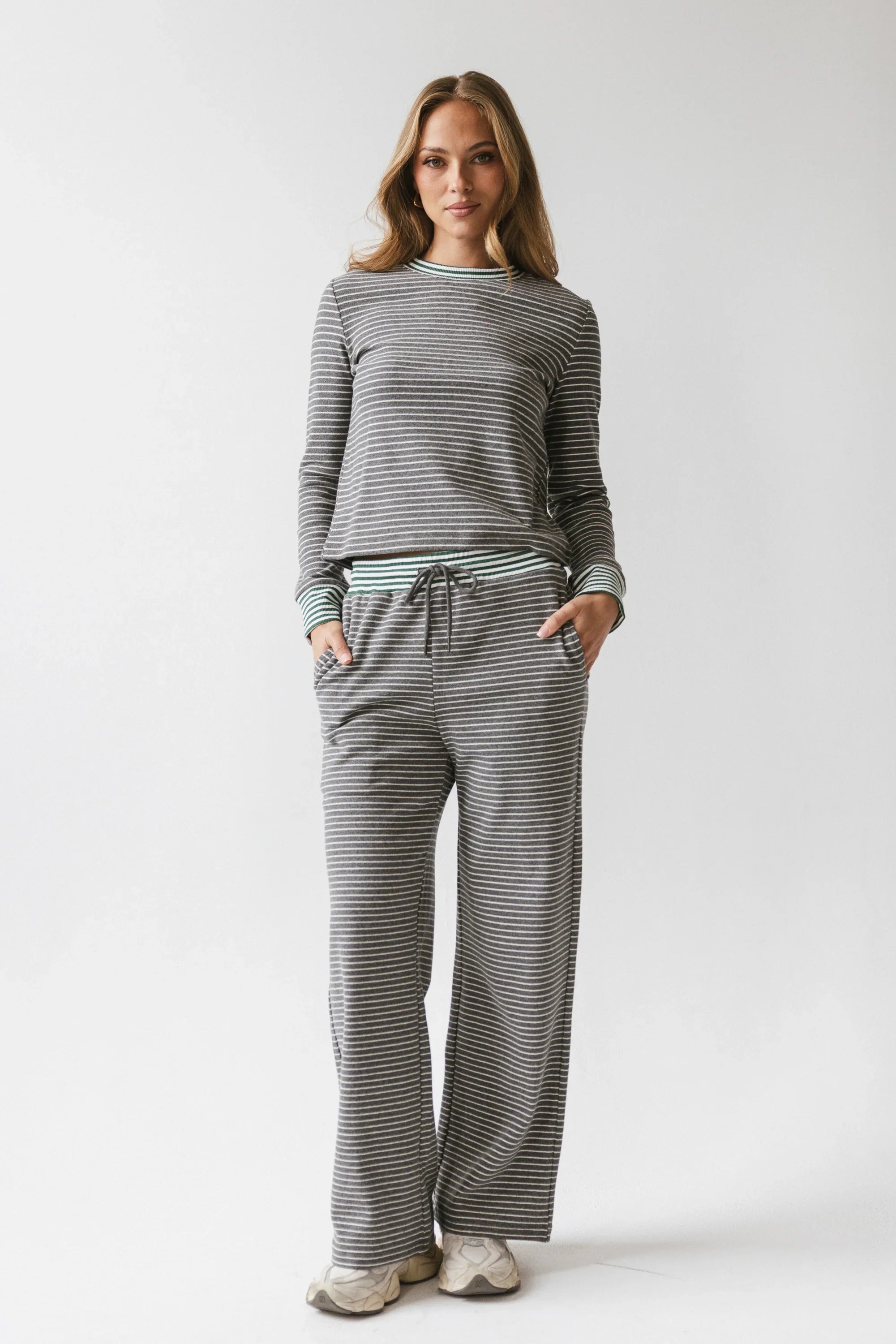 April Striped Pants in Grey FINAL SALE