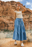 Joannie Tiered Denim Skirt FINAL SALE