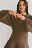 Dolores Knit Mini Dress in Mocha FINAL SALE