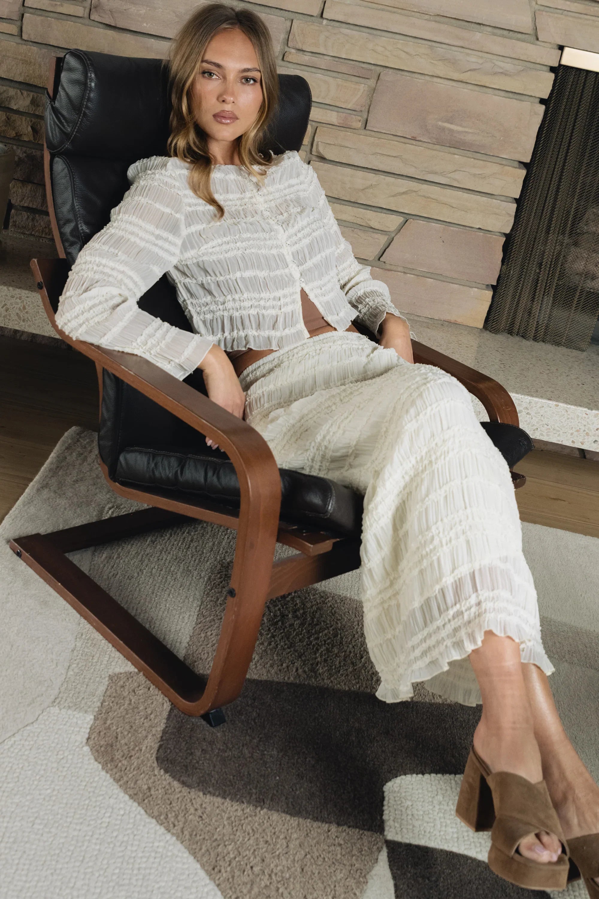 Marcus Chiffon Maxi Skirt in Cream