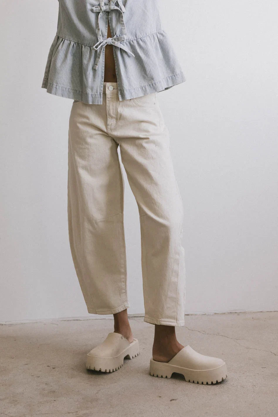 Lex Barrel Jeans in Ivory FINAL SALE