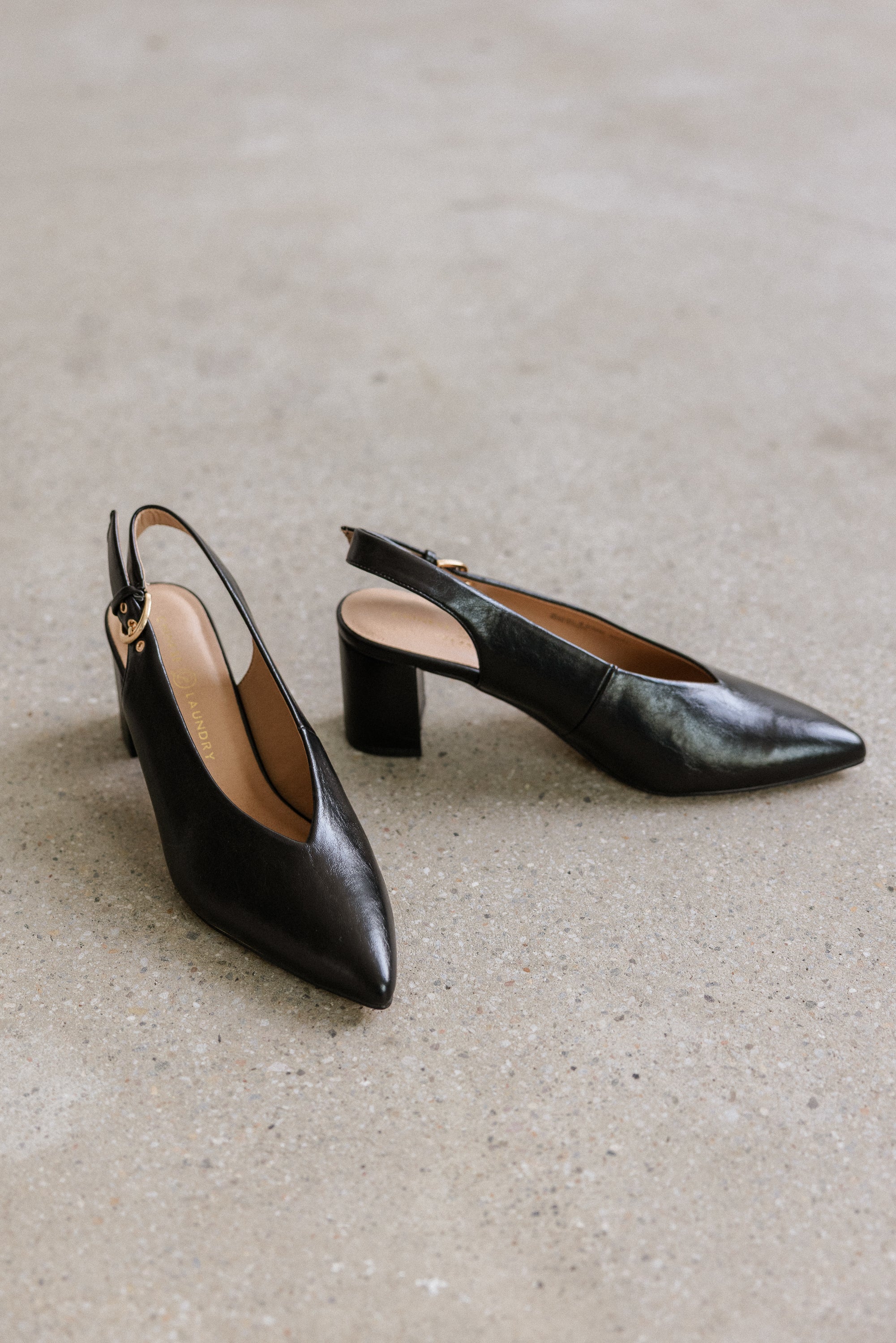 Candice Slingback Heels in Black FINAL SALE