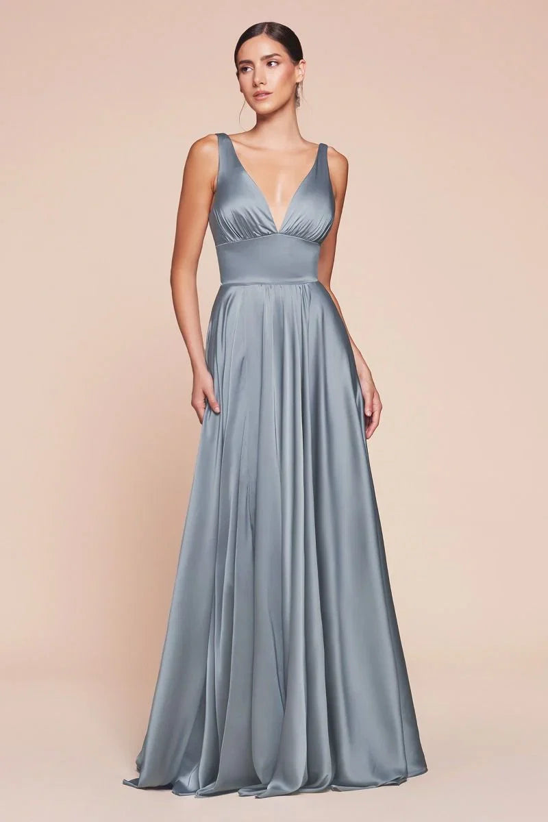 Kinsley Gown Soft Satin A line Dress