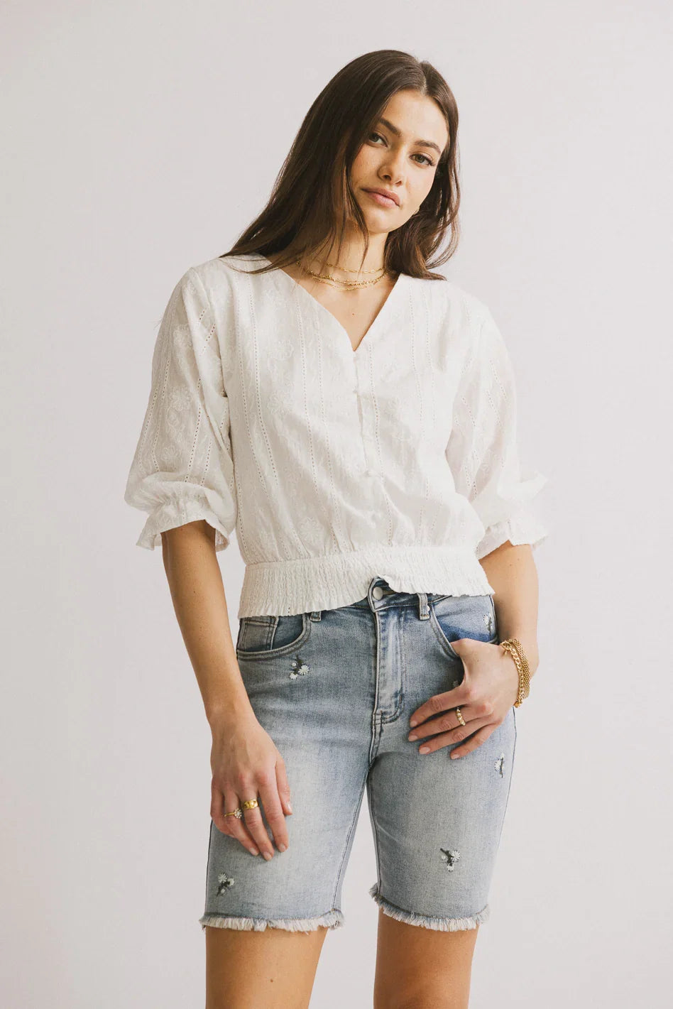 Chelsea High Rise Denim Shorts
