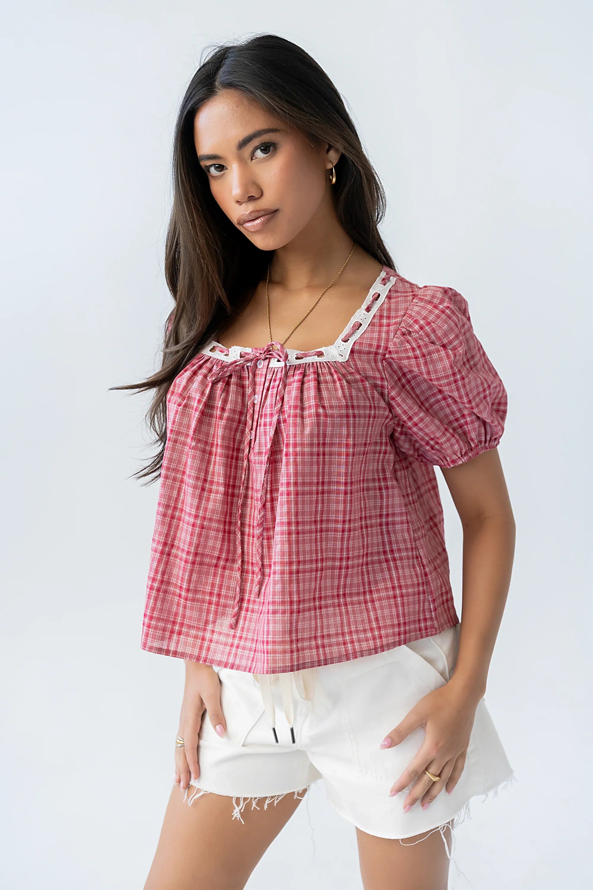 Briana Plaid Blouse