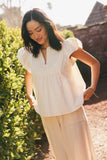 Quinley Embroidered Top in Ecru FINAL SALE