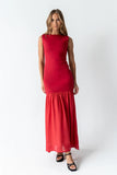 Lindsey Mermaid Maxi Dress in Red
