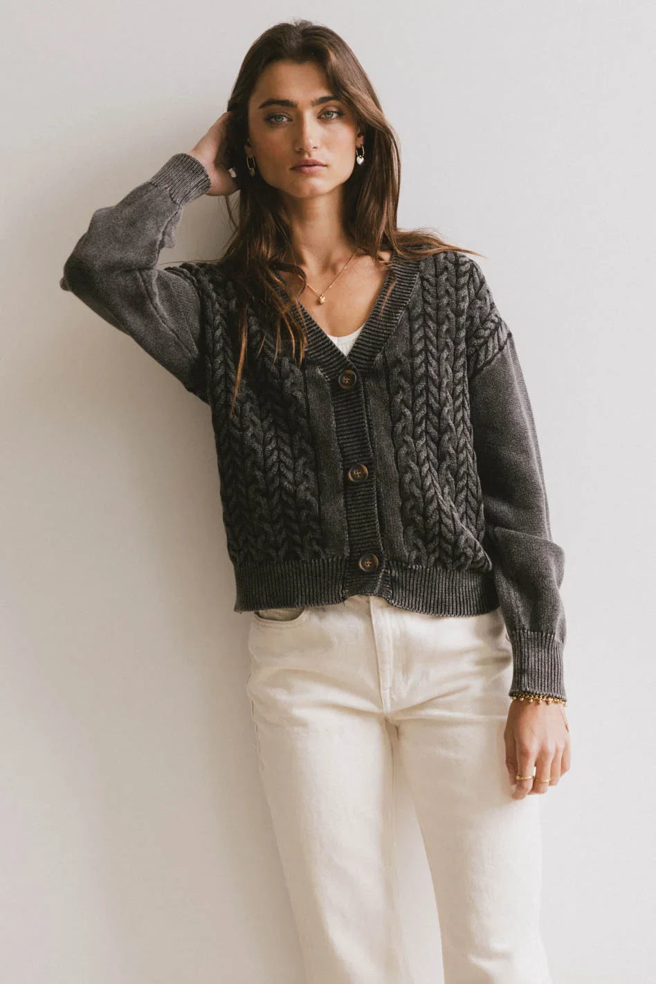 Lane Cable Knit Cardigan FINAL SALE