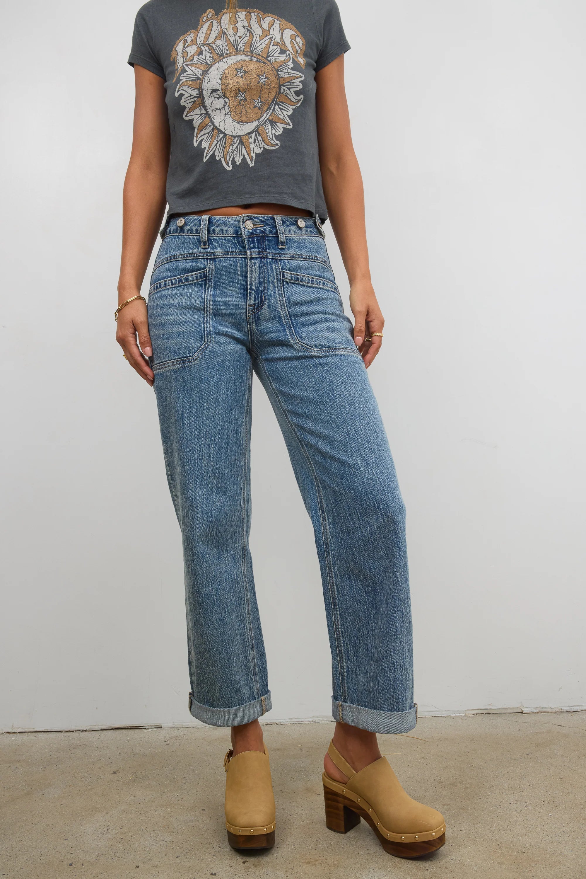 Amber Wide Leg Jeans in Medium Wash FINAL SALE