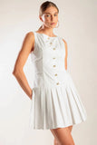 NO COMPARISONS PLEATED SKIRT MINI DRESS WHITE FINAL SALE