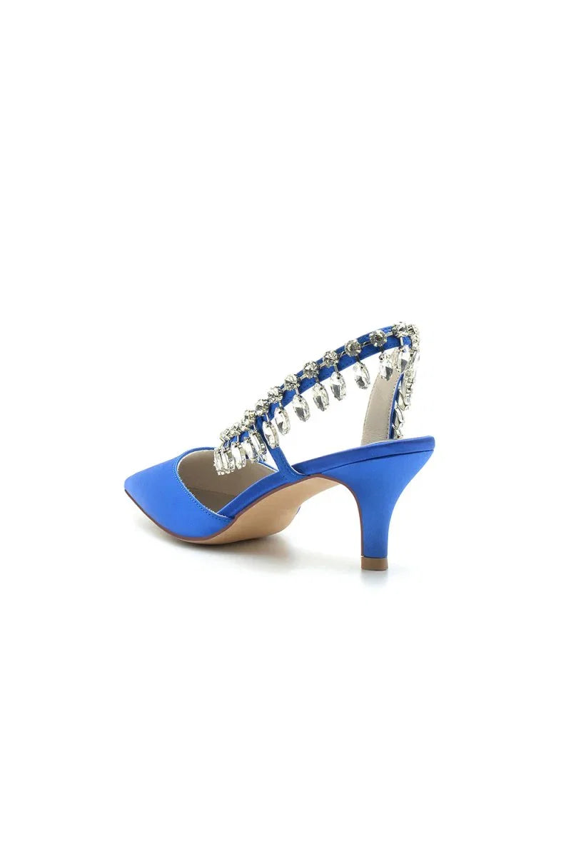 Rhinestone Beaded Pointed Toe High Heels