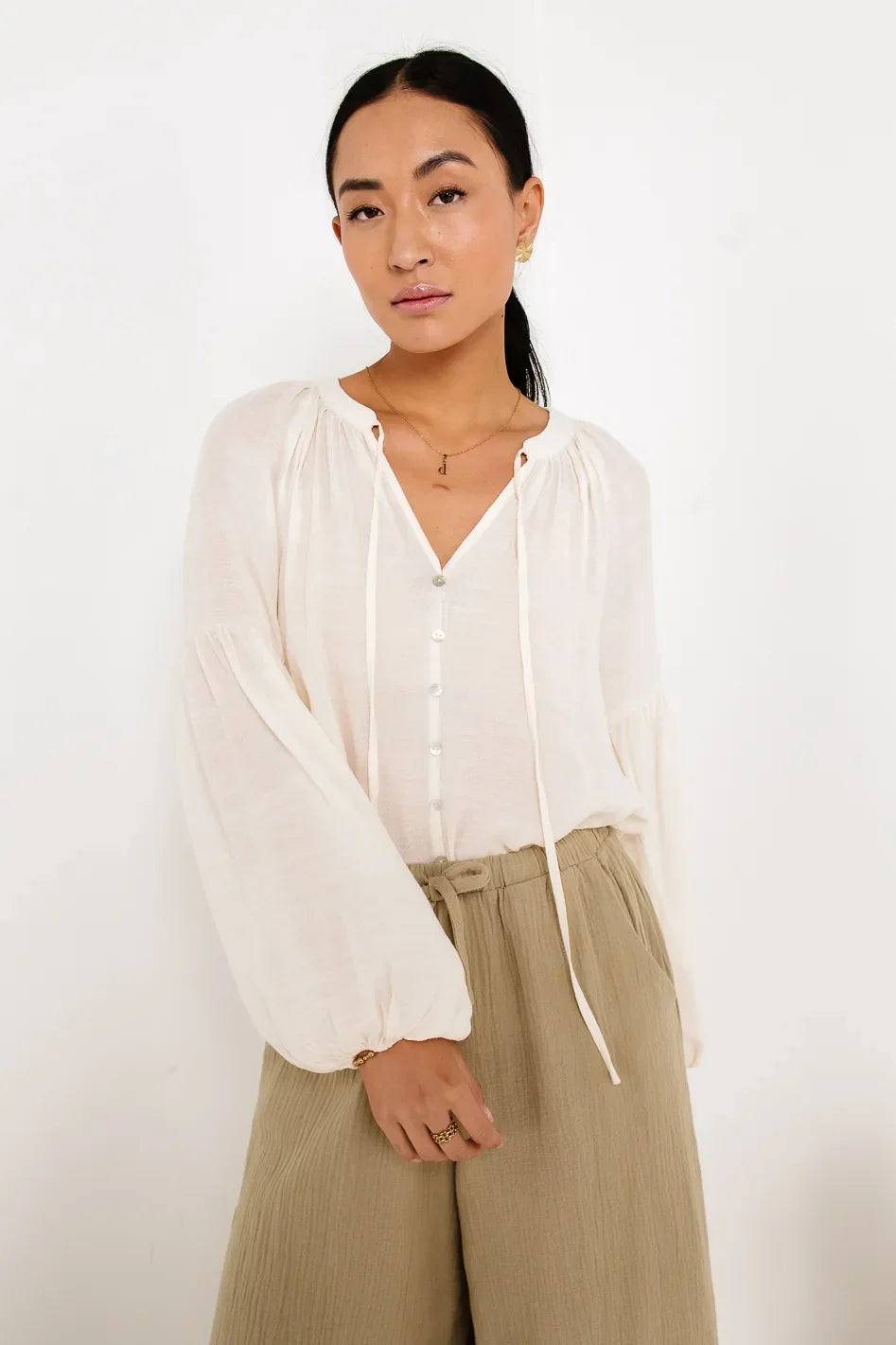 Head In The Clouds Blouse in Ivory FINAL SALE
