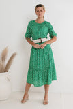 Marlee Midi Dress in Green FINAL SALE