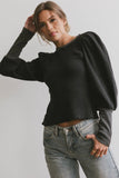 Lettie Waffle Knit Top in Black FINAL SALE