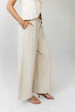 Lucy Striped Baggy Pants in Natural
