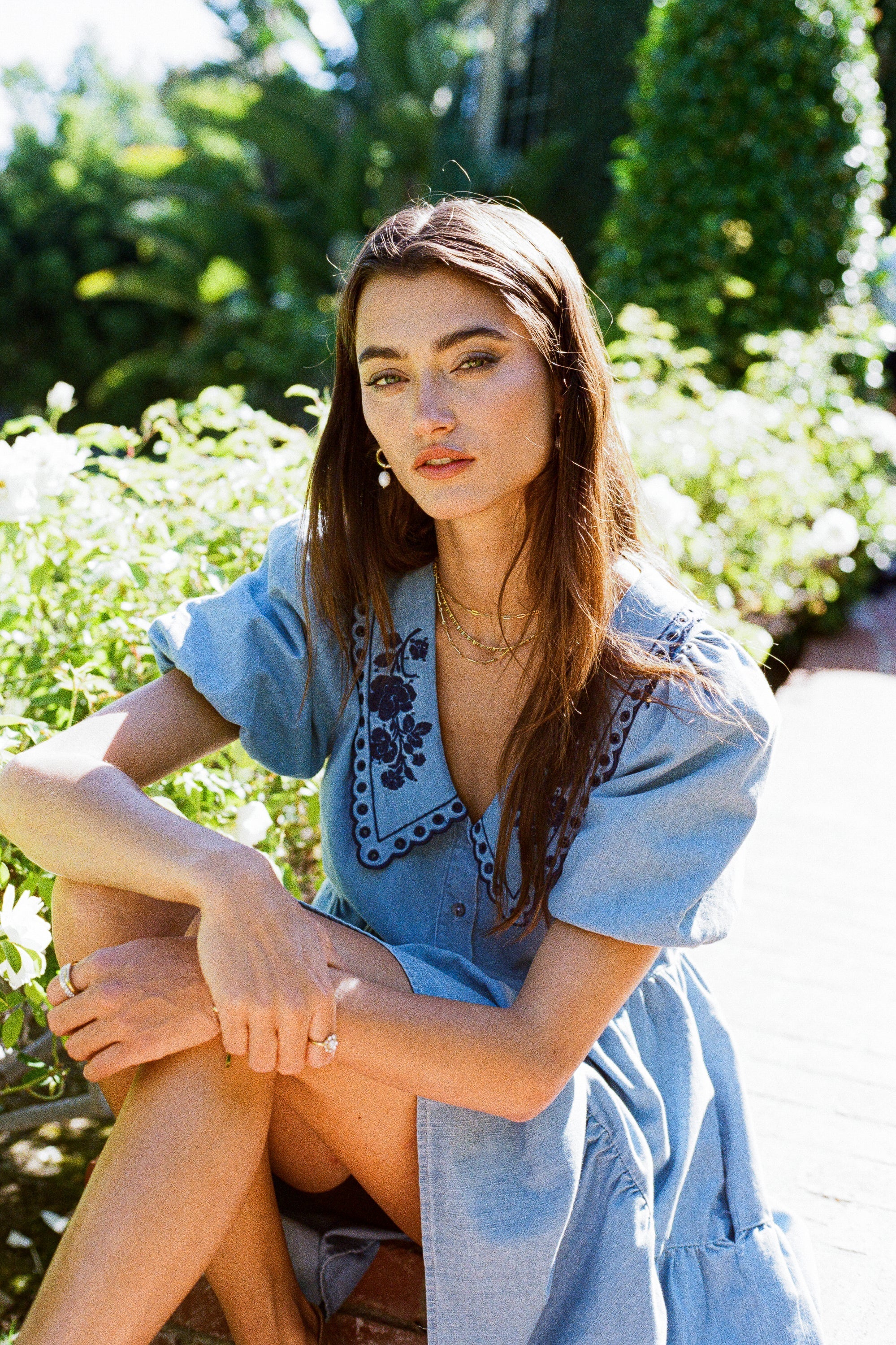 River Embroidered Mini Dress FINAL SALE