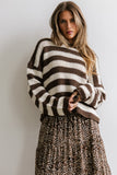 Beckam Striped Sweater in Mocha