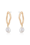 Open Circle Freshwater Pearl Earrings