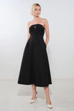 MYSTIC MIDI DRESS STRAPLESS COTTON DRESS