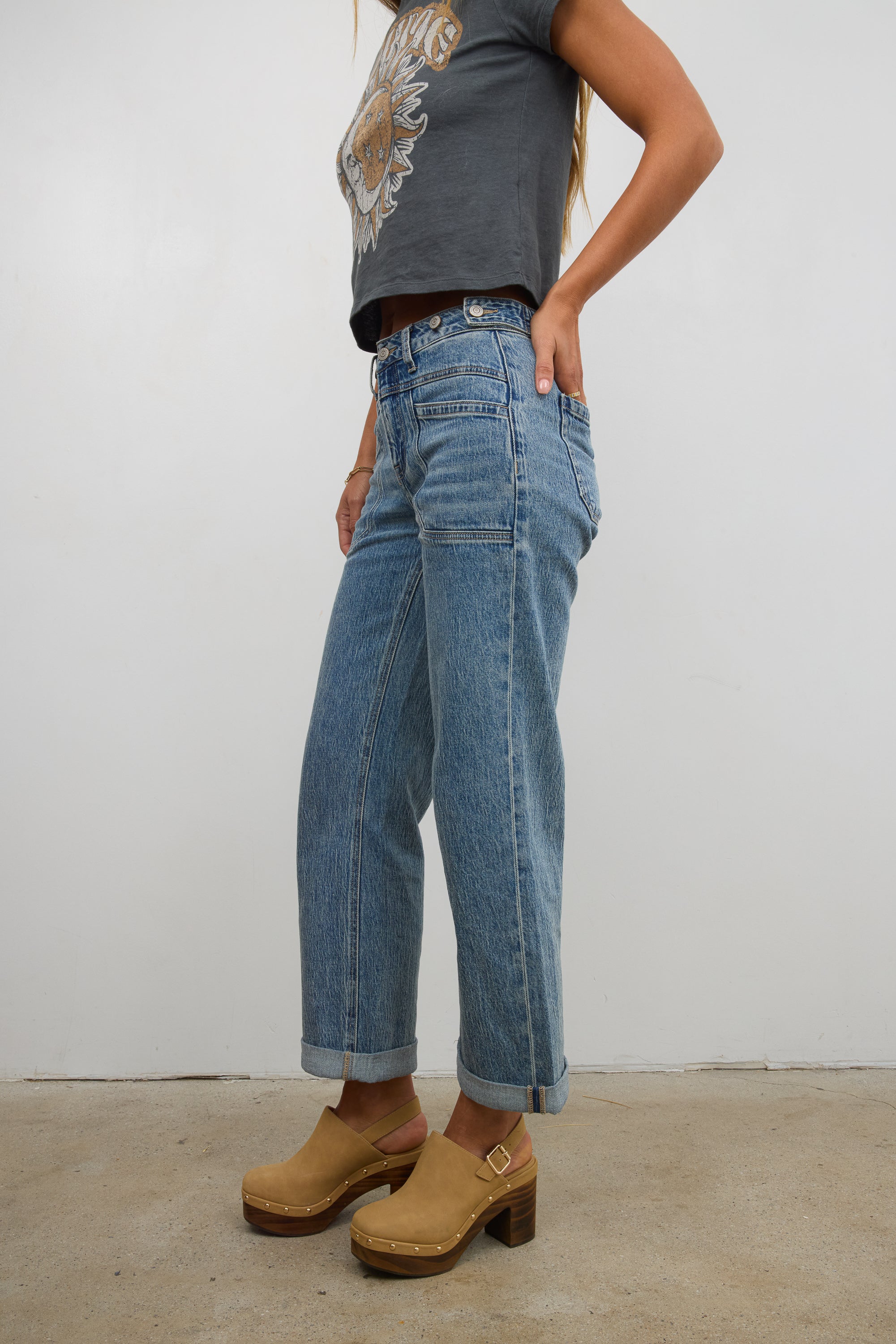 Amber Wide Leg Jeans in Medium Wash FINAL SALE