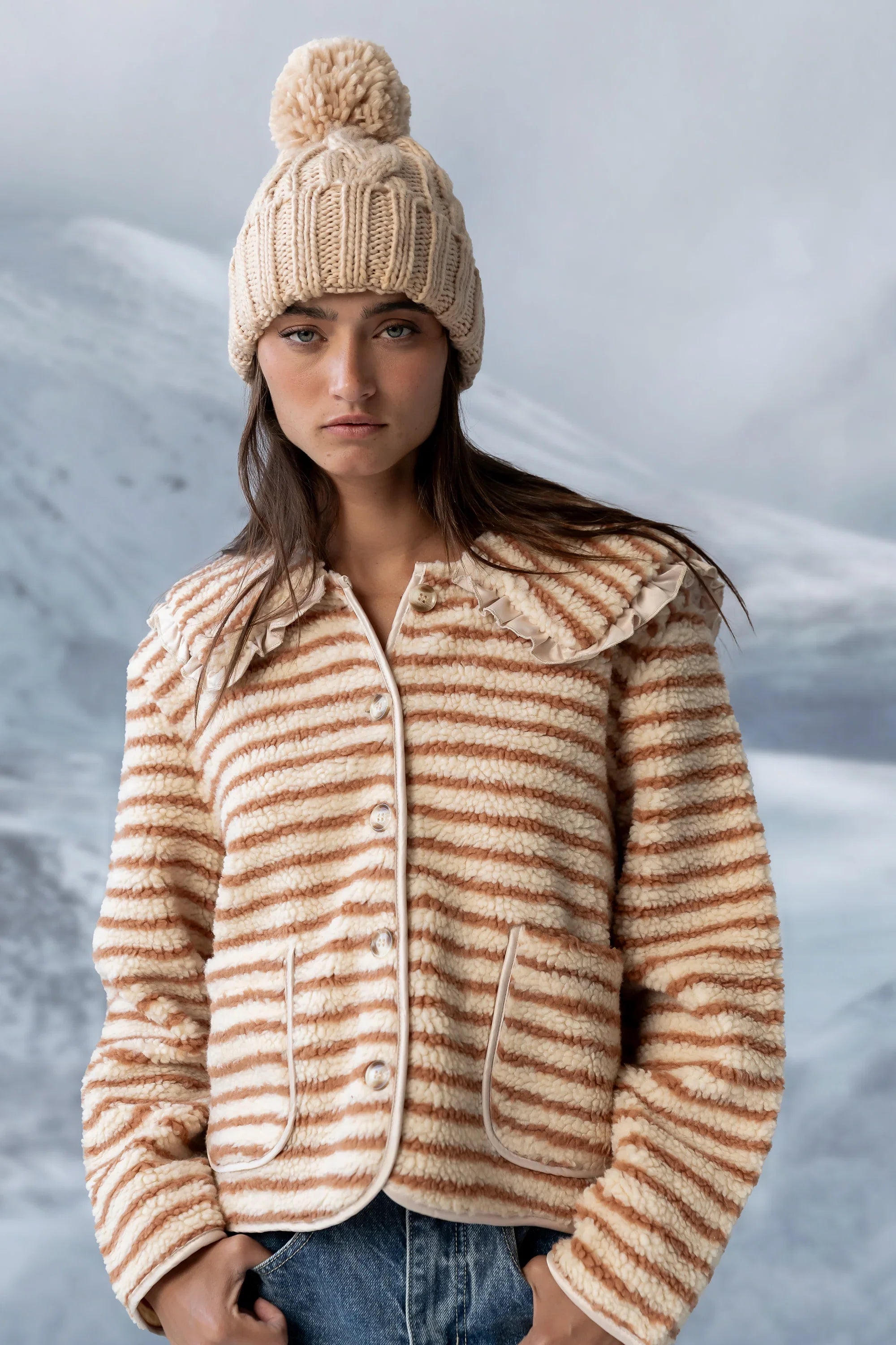 Manny Striped Sherpa Jacket FINAL SALE