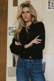Gianna Ribbed Cardigan in Black FINAL SALE