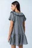 Tony Gingham Baby Doll Dress in Black