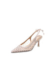 Wedding Shoes Stiletto Heel Mesh With Polka Dot Hollow out Bowknot