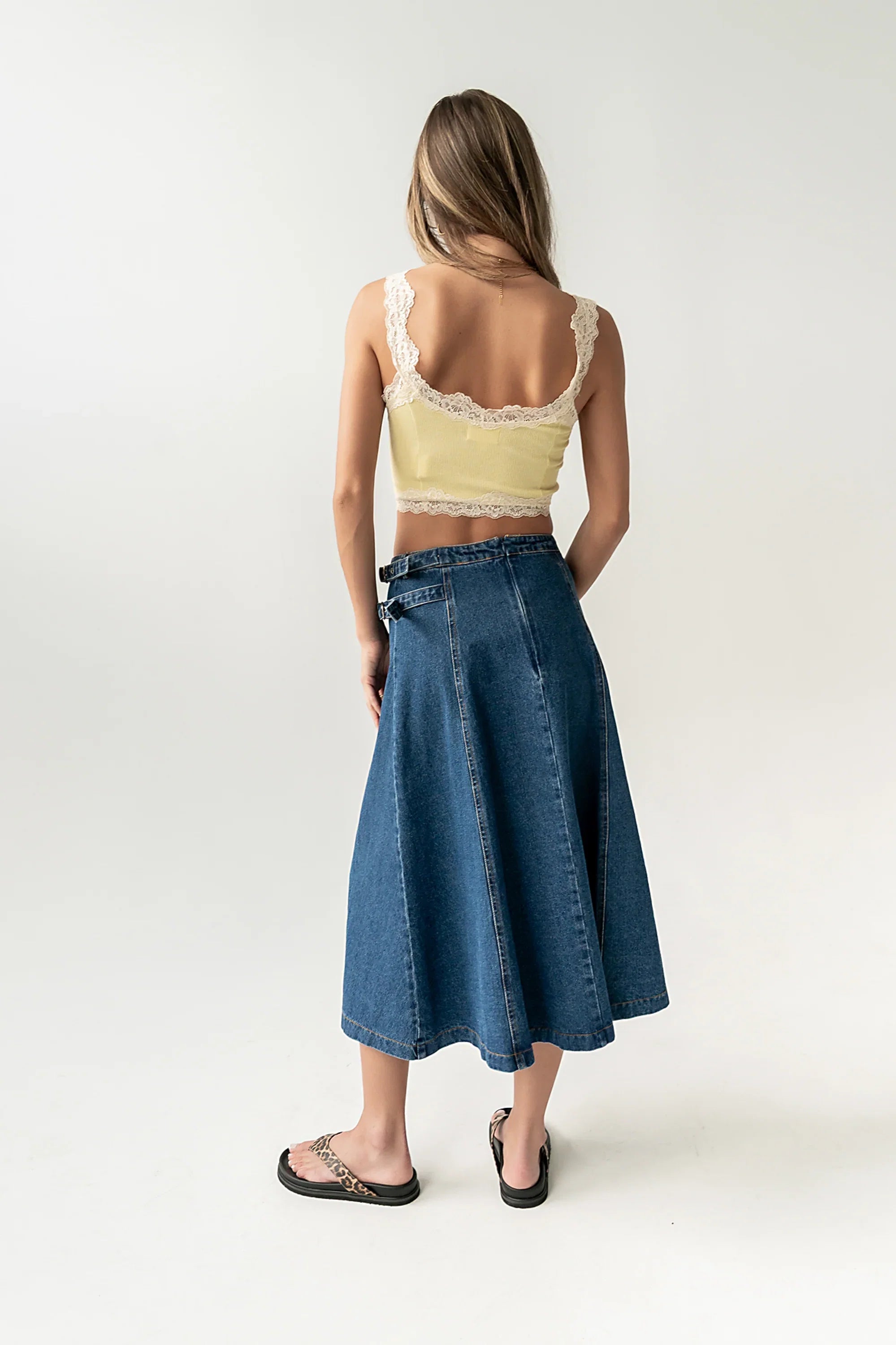 Carson Denim Midi Skirt