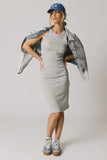 Daphne Midi Dress in Heather Grey FINAL SALE