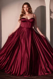 SELMA GOWN A LINE LUXE SATIN BUSTIER DRESS