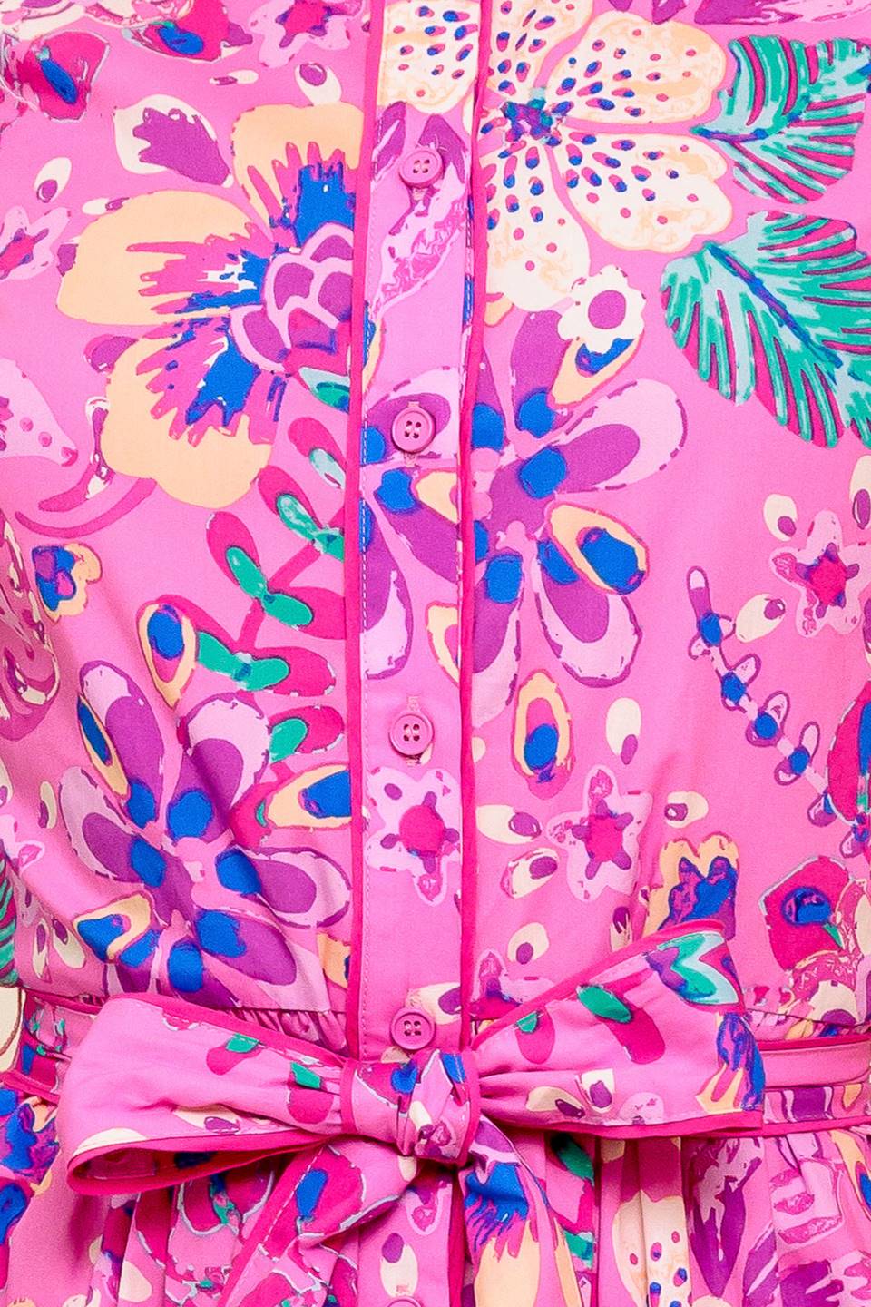 PETAL PRESS PINK PURPLE FLORAL MIDI DRESS