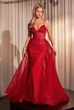 ODESSA GOWN BEADED FITTED GOWN WITH OVERSKIRT