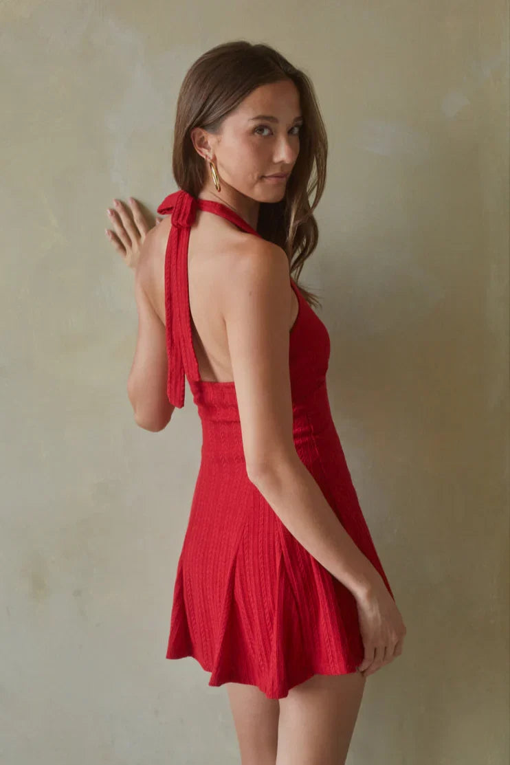 Colleen Halter Knit Mini Dress