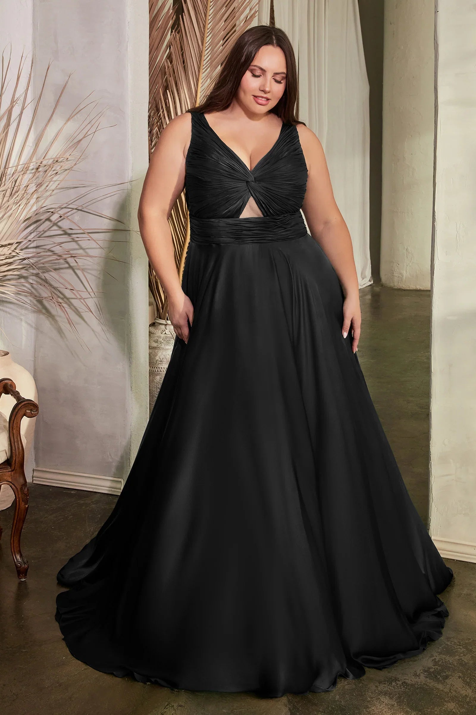 Marlena Gown A Line Keyhole Soft Satin Dress