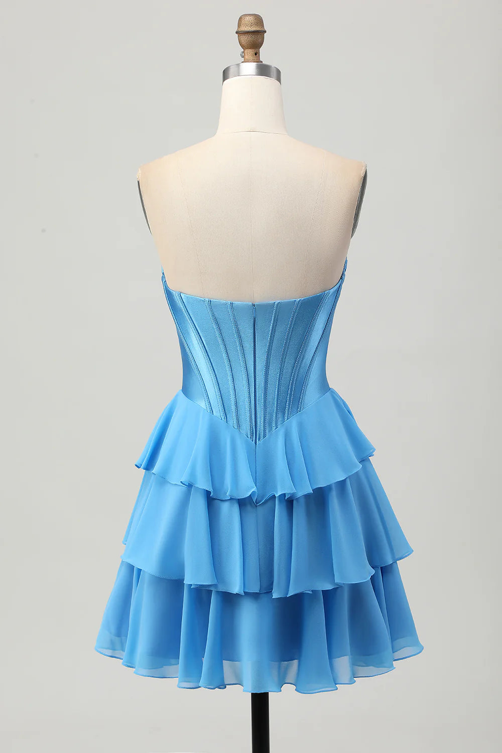 Fuchsia A Line Tiered Sweetheart Corset Short Homecoming Dress