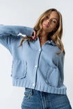 Tacie Knit Cardigan in Dusty Blue