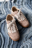 Stevie Striped Sneaker in Taupe FINAL SALE